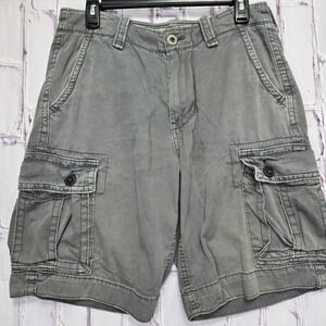 Y2K American Eagle Outfitters Mens Cargo Shorts Fade Gray Classic Length Size 30
